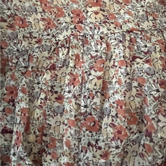 ENTRO v neck empire style top, lined, with chiffon floral overlay, size S - Picture 6 of 7